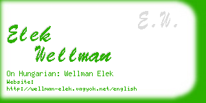 elek wellman business card